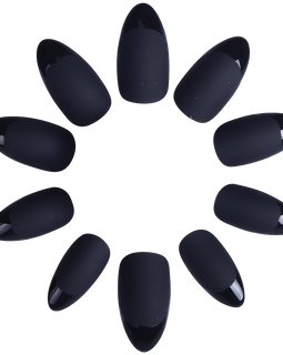 Ejiubas 24 Pcs Grey Color Matte With Glossy Finish Full Cover Talone Medium False Nail Tips